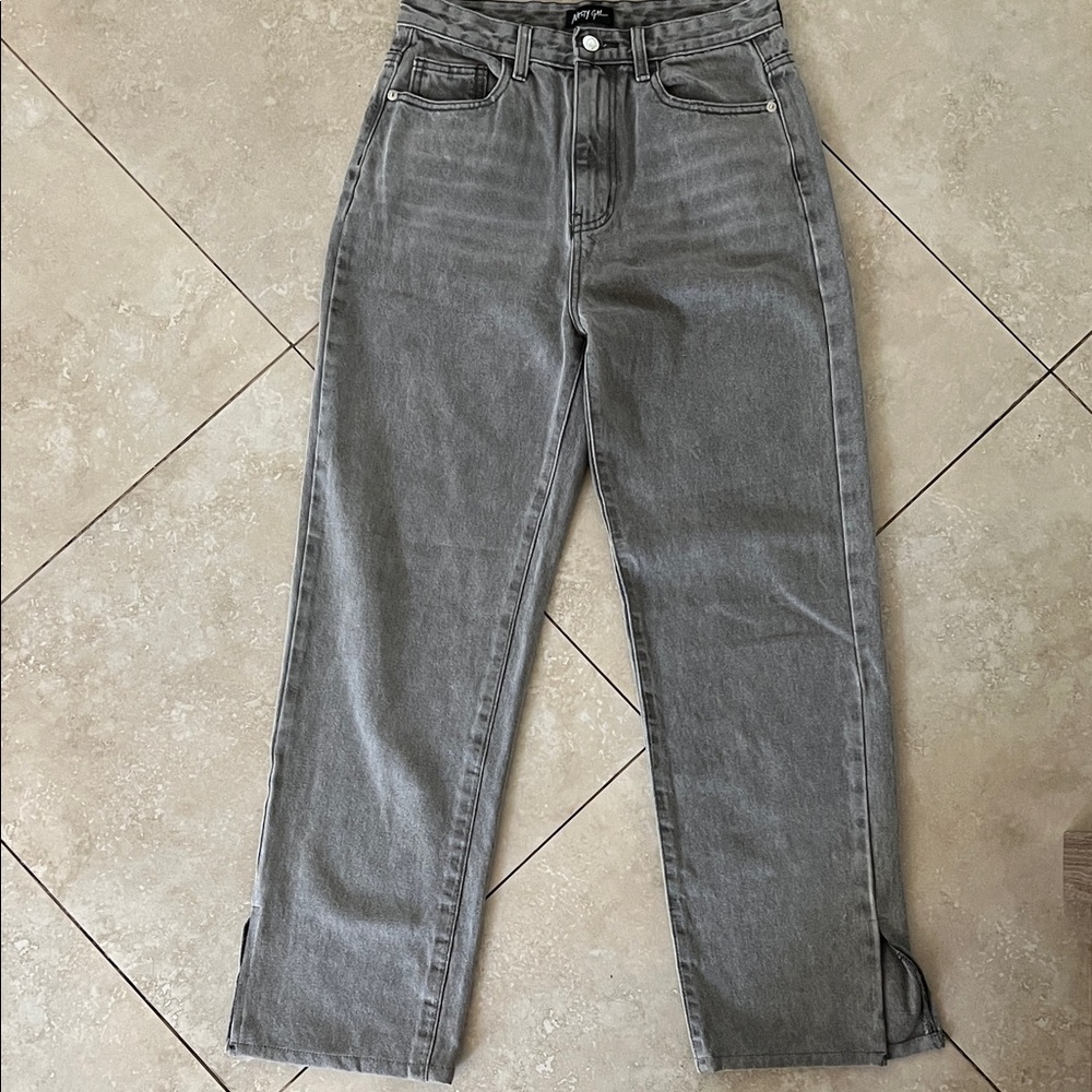 Nasty Gal Gray Jeans with ankle side slits Size 6